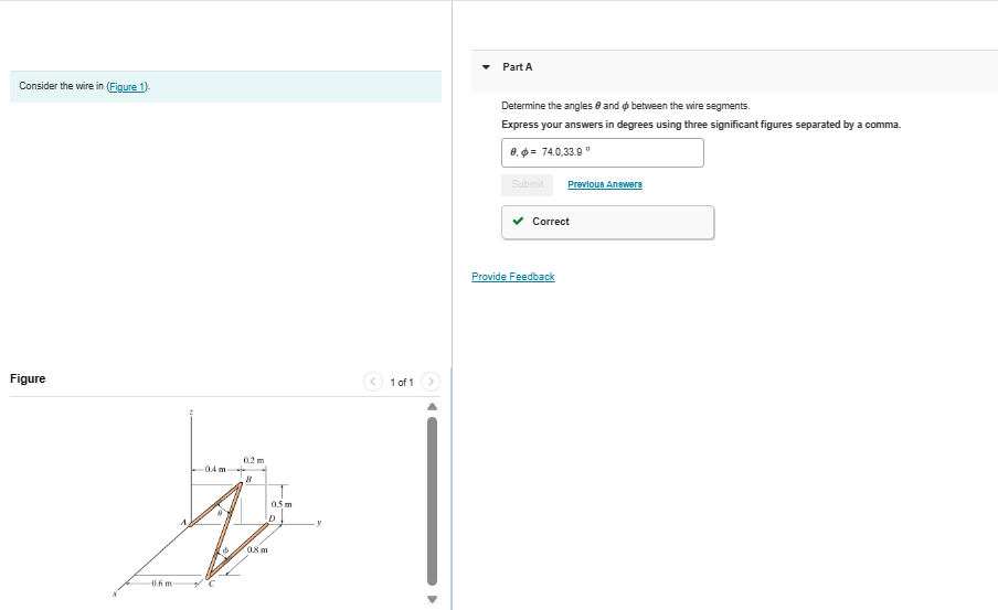 Solved Determine The Angles And Between The Wire Chegg