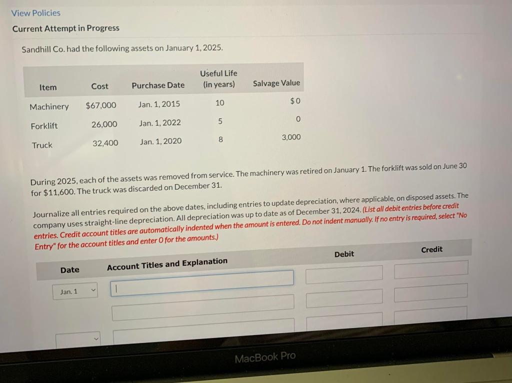 Solved View Policies Current Attempt In Progress Sandhill Chegg