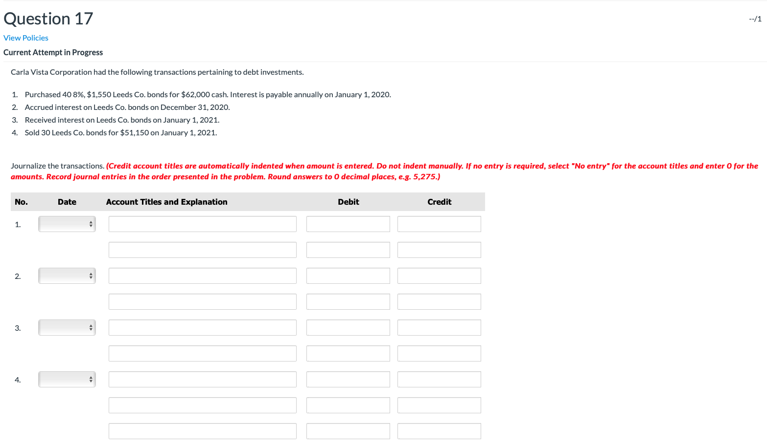 Solved Question View Policies Current Attempt In Progress Chegg