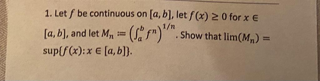 Solved Let F Be Continuous On A B Let F X For X Chegg