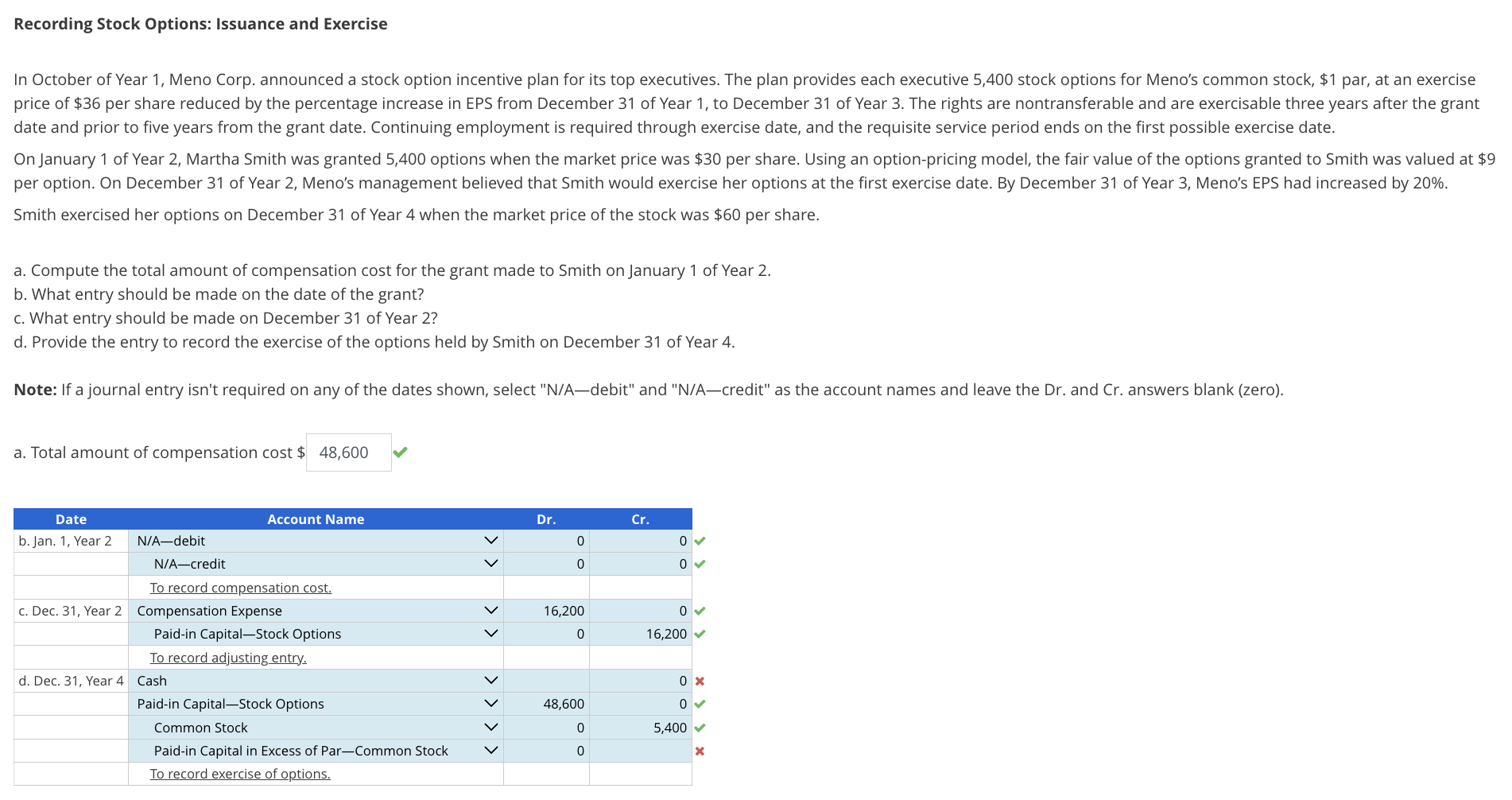 Solved Recording Stock Options Issuance And Exercise In Chegg