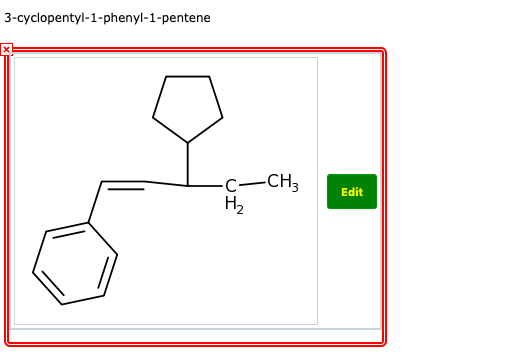 Solved 3 Cyclopentyl 1 Phenyl 1 Pentene C CH3 H2 Edit Chegg