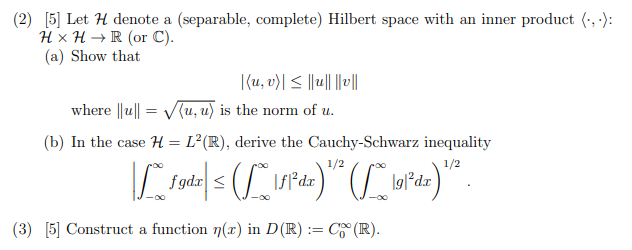 Solved 2 5 Let H Denote A Separable Complete Hilbert Chegg