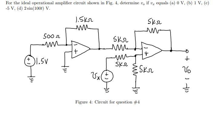 Solved For The Ideal Operational Amplifier Circuit Shown In Chegg