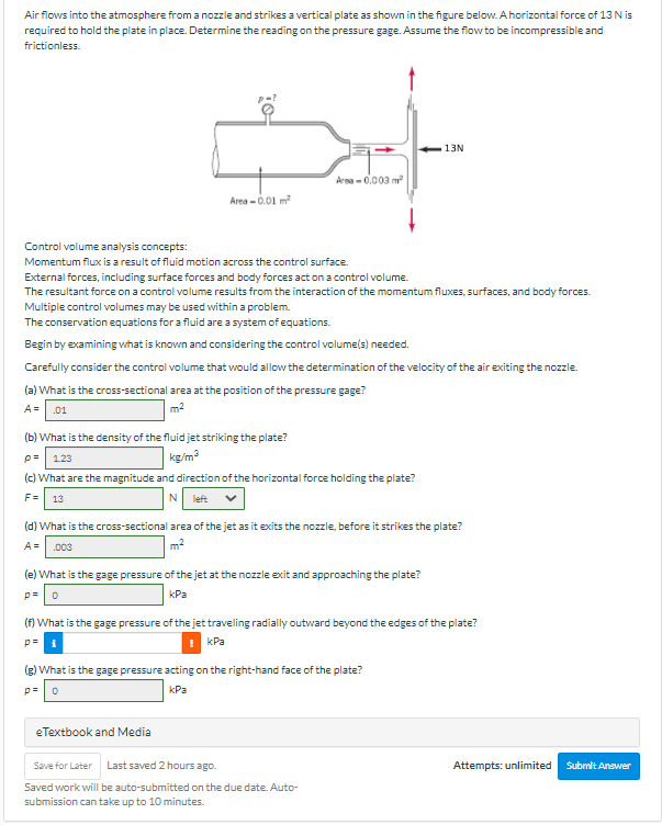 Solved Air Flows Into The Atmosphere From A Nozzle And Chegg