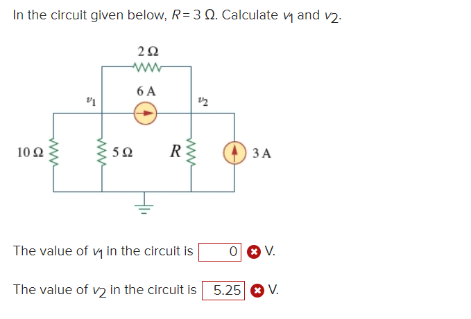 Solved In the circuit given below R 3Ω Calculate v1 and Chegg