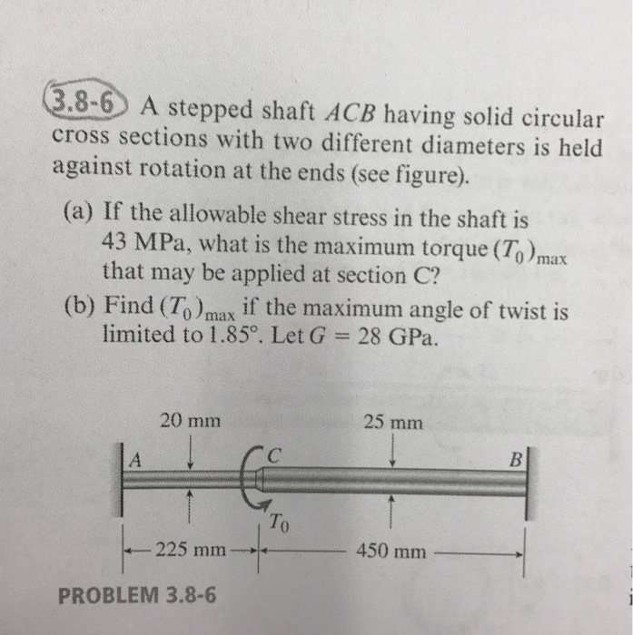 Solved A Stepped Shaft Acb Having Solid Circular Cross Chegg