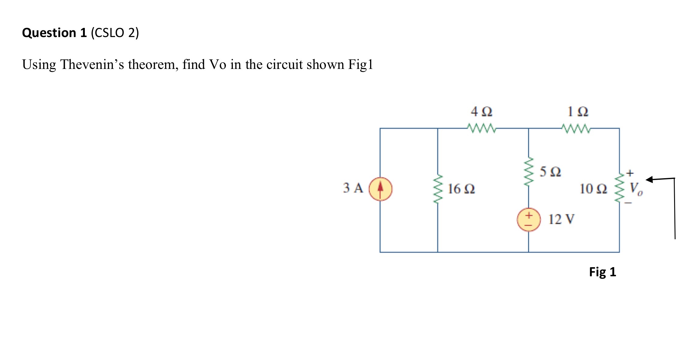 Solved Using Thevenin S Theorem Find Vo In The Circuit Chegg