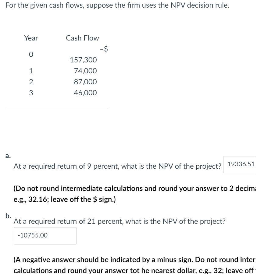 Solved For The Given Cash Flows Suppose The Firm Uses The Chegg