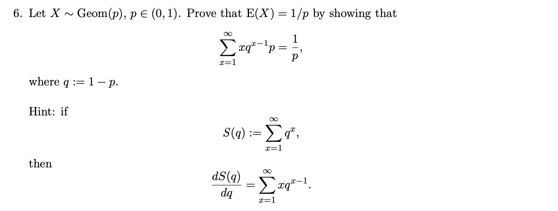 Solved Let X Geom P P Prove That E X P Chegg