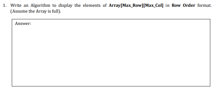 Solved Data Science And Algorithims Write An Algorithm To Chegg