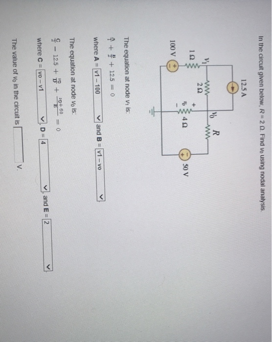 Solved In the circuit given below R 2 Ω Find Vo using Chegg