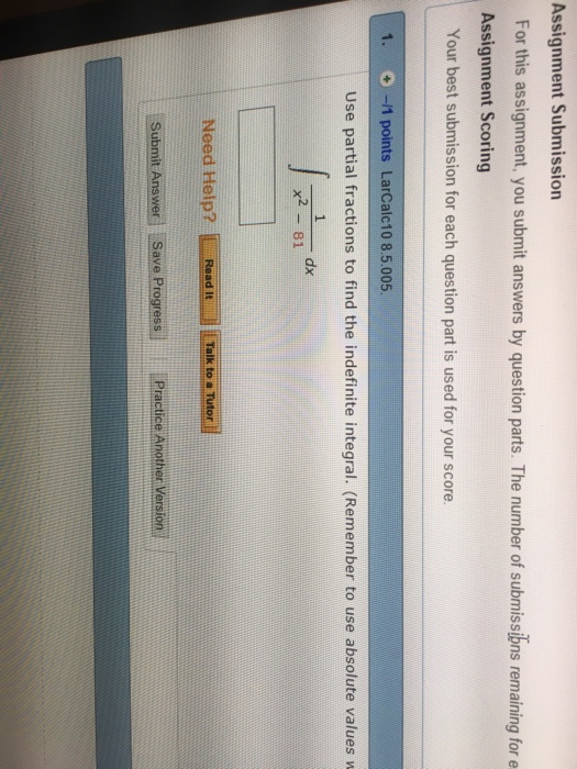 Solved Use Partial Fractions To Find The Indefinite Integral Chegg