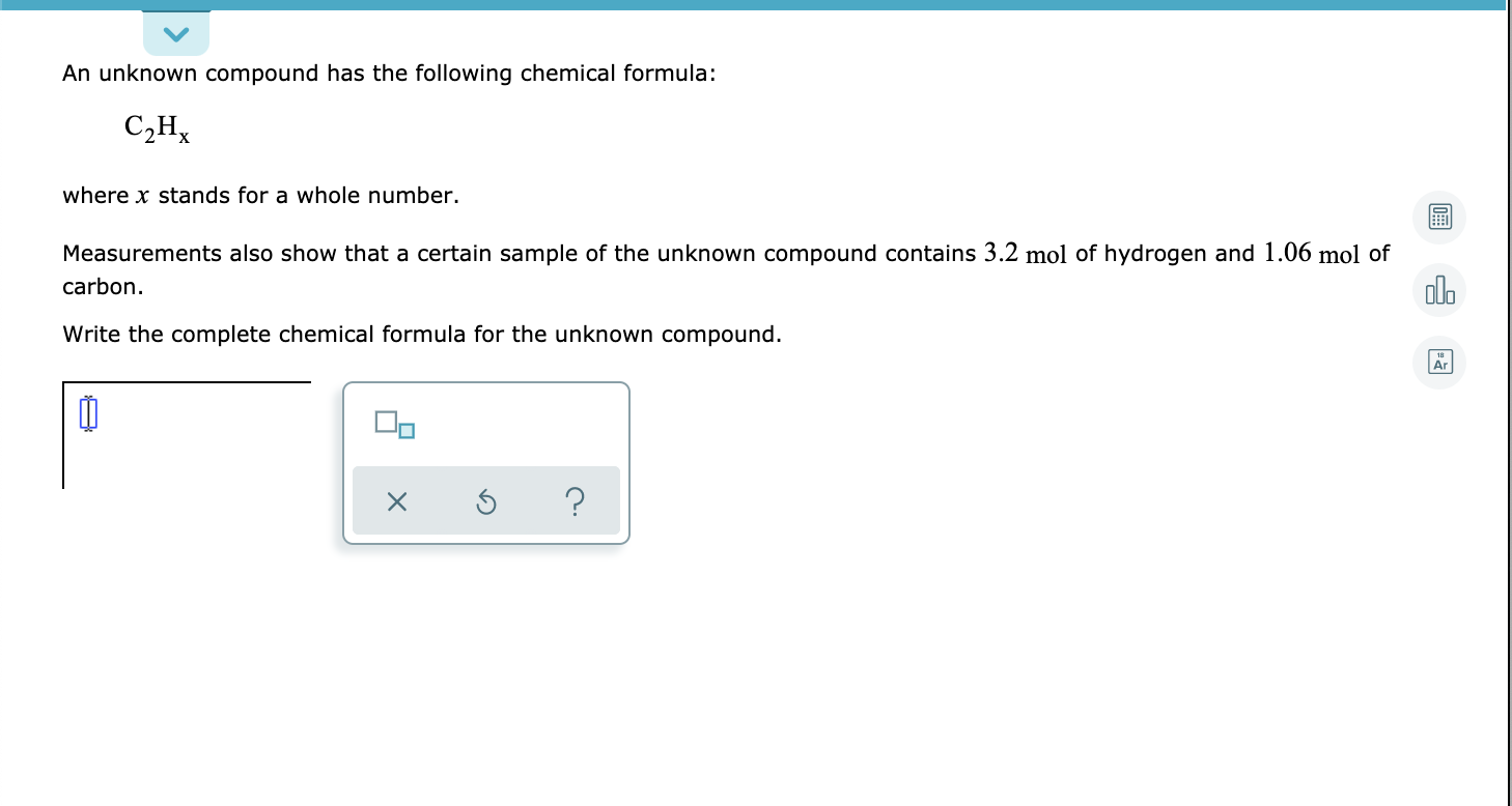 Solved An Unknown Compound Has The Following Chemical Chegg