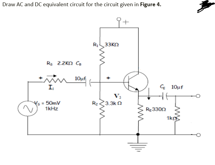 Solved Draw AC And DC Equivalent Circuit For The Circuit Chegg