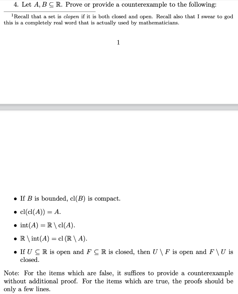 Solved Let A Br Prove Or Provide A Counterexample To Chegg