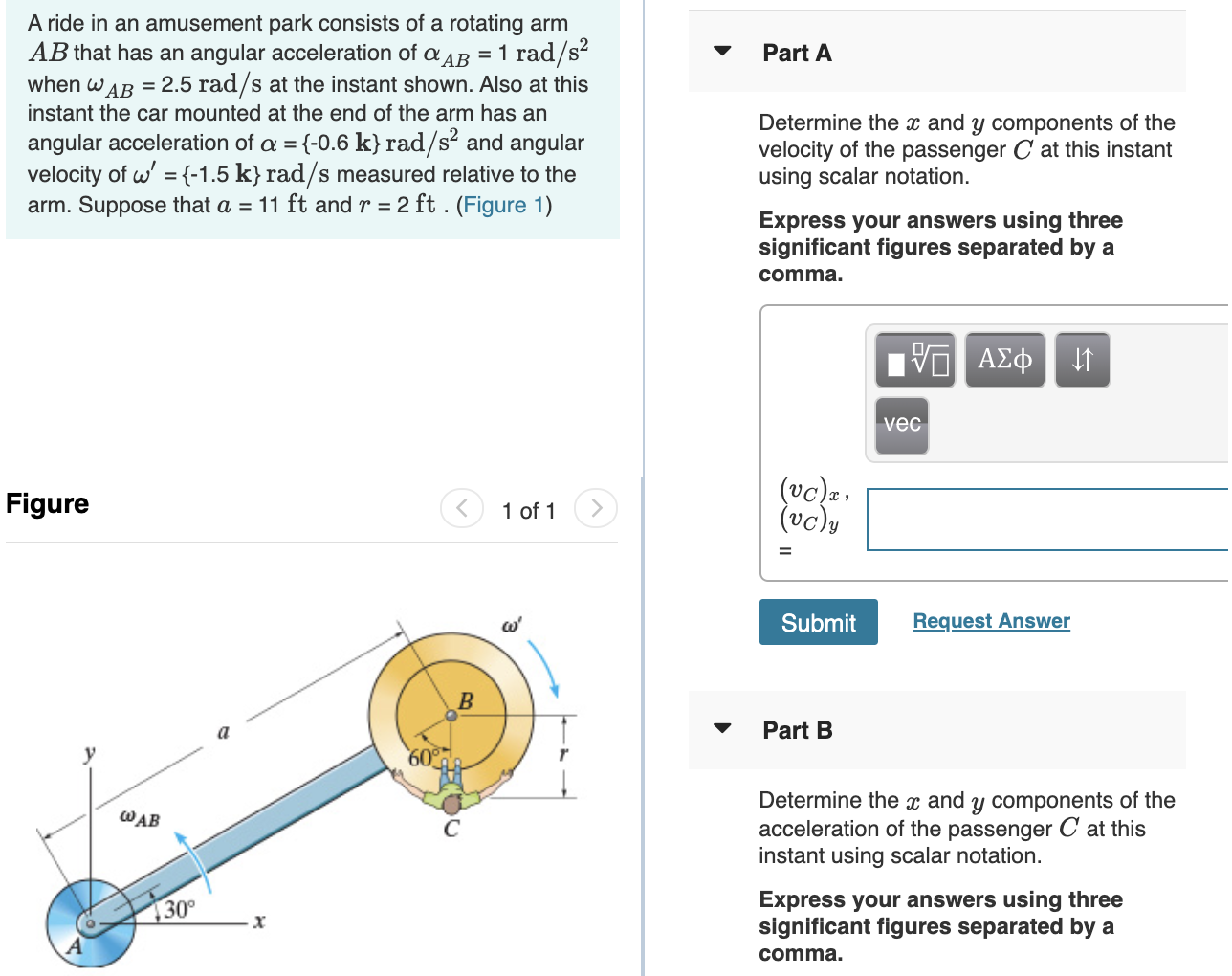 Solved Part A A Ride In An Amusement Park Consists Of A Chegg