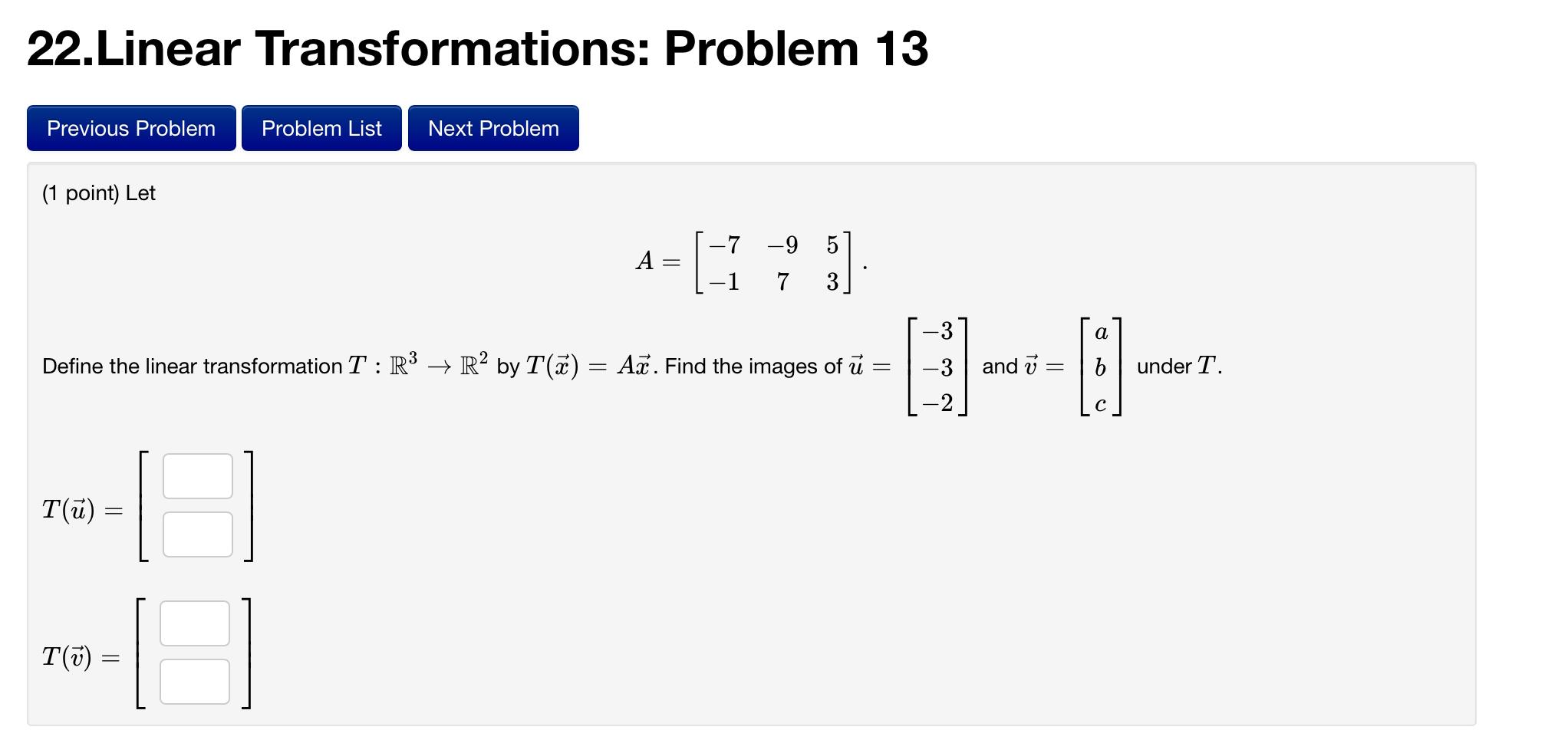 Solved Point Let A Define The Linear Chegg