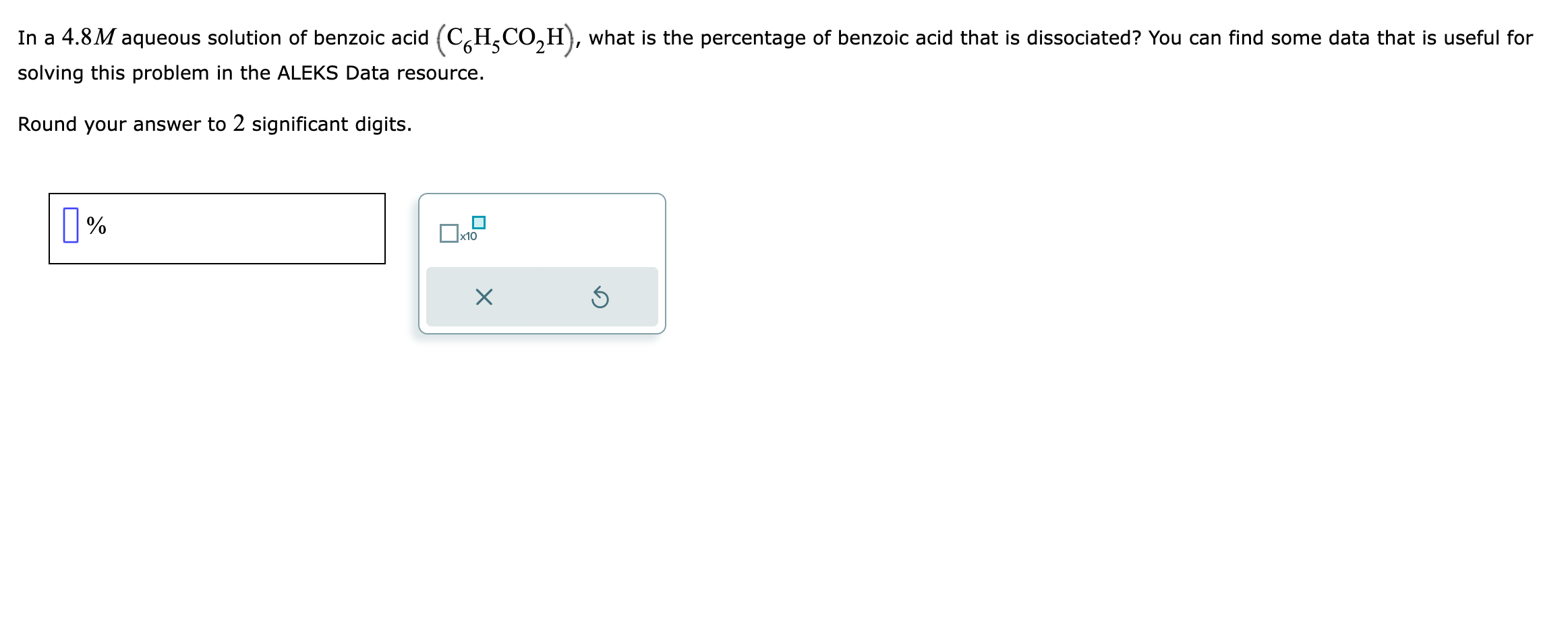 Solved In A M Aqueous Solution Of Benzoic Acid Chegg