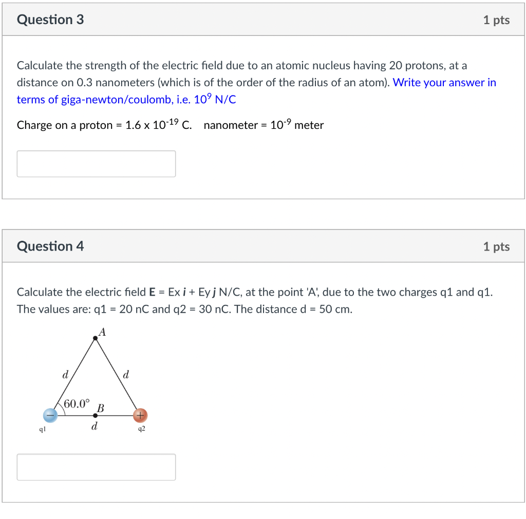 Solved Calculate The Strength Of The Electric Field Due To Chegg