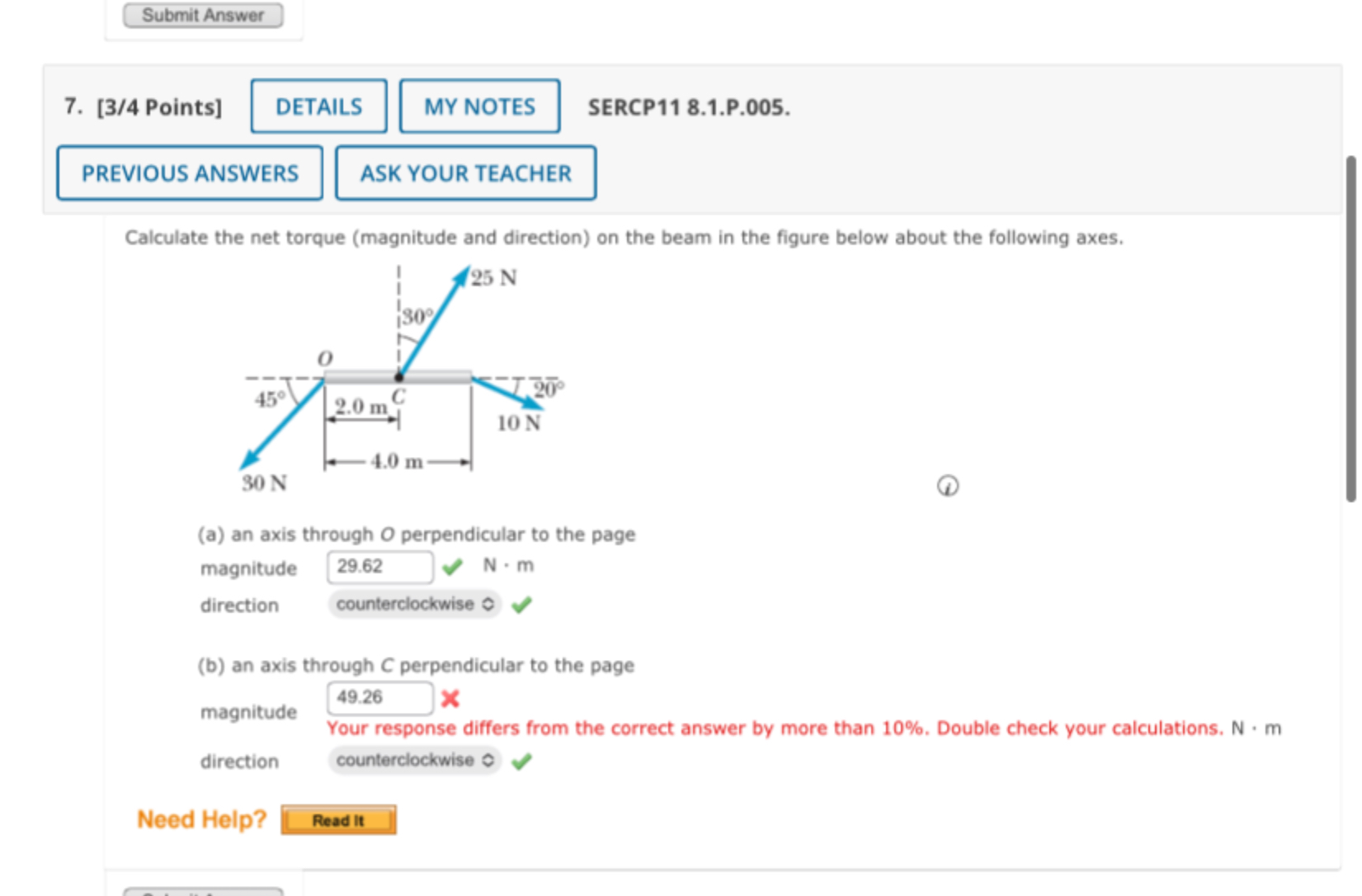 Solved Calculate The Net Torque Magnitude And Direction Chegg