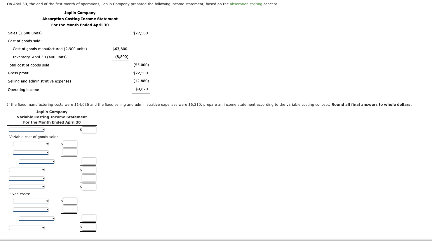 Solved On April The End Of The First Month Of Chegg