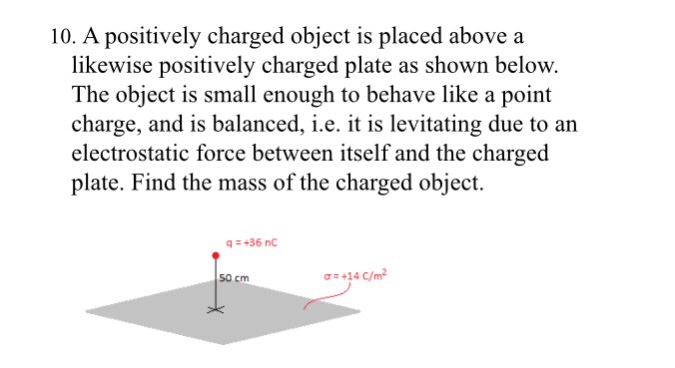 Solved 10 A Positively Charged Object Is Placed Above A Chegg