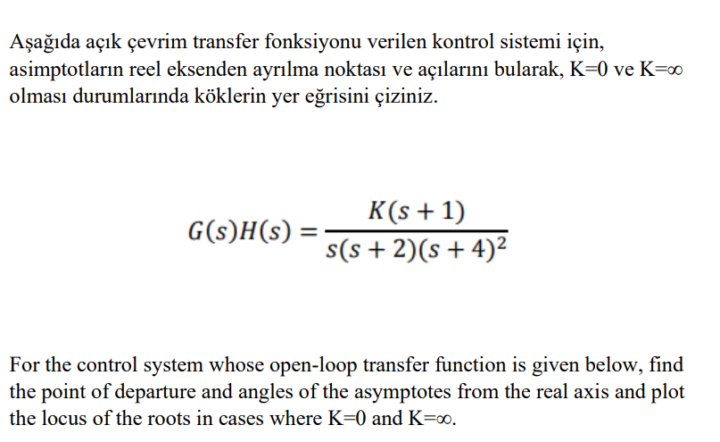 Solved Aşağıda açık çevrim transfer fonksiyonu verilen Chegg