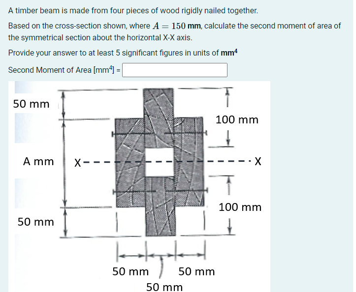 Solved A Timber Beam Is Made From Four Pieces Of Wood Chegg