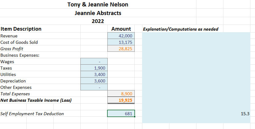 Tony And Jeannie Nelson Are Married And File A Joint Chegg