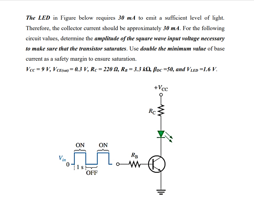 Solved The Led In Figure Below Requires Ma To Emit A Chegg