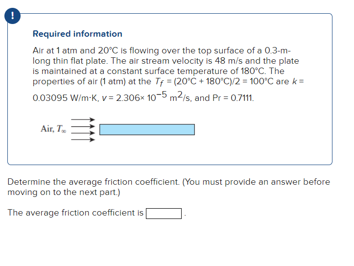 Solved Required Information Air At 1 Atm And 20C Is Flowing Chegg