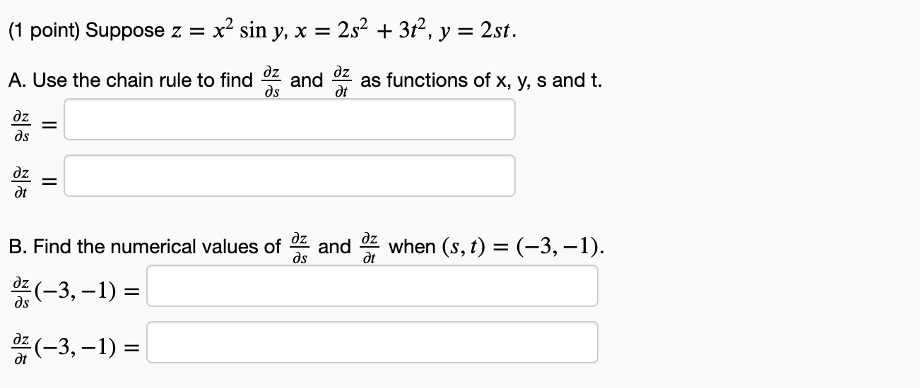 Solved Point Suppose Z X Siny X S T Y St A Use Chegg