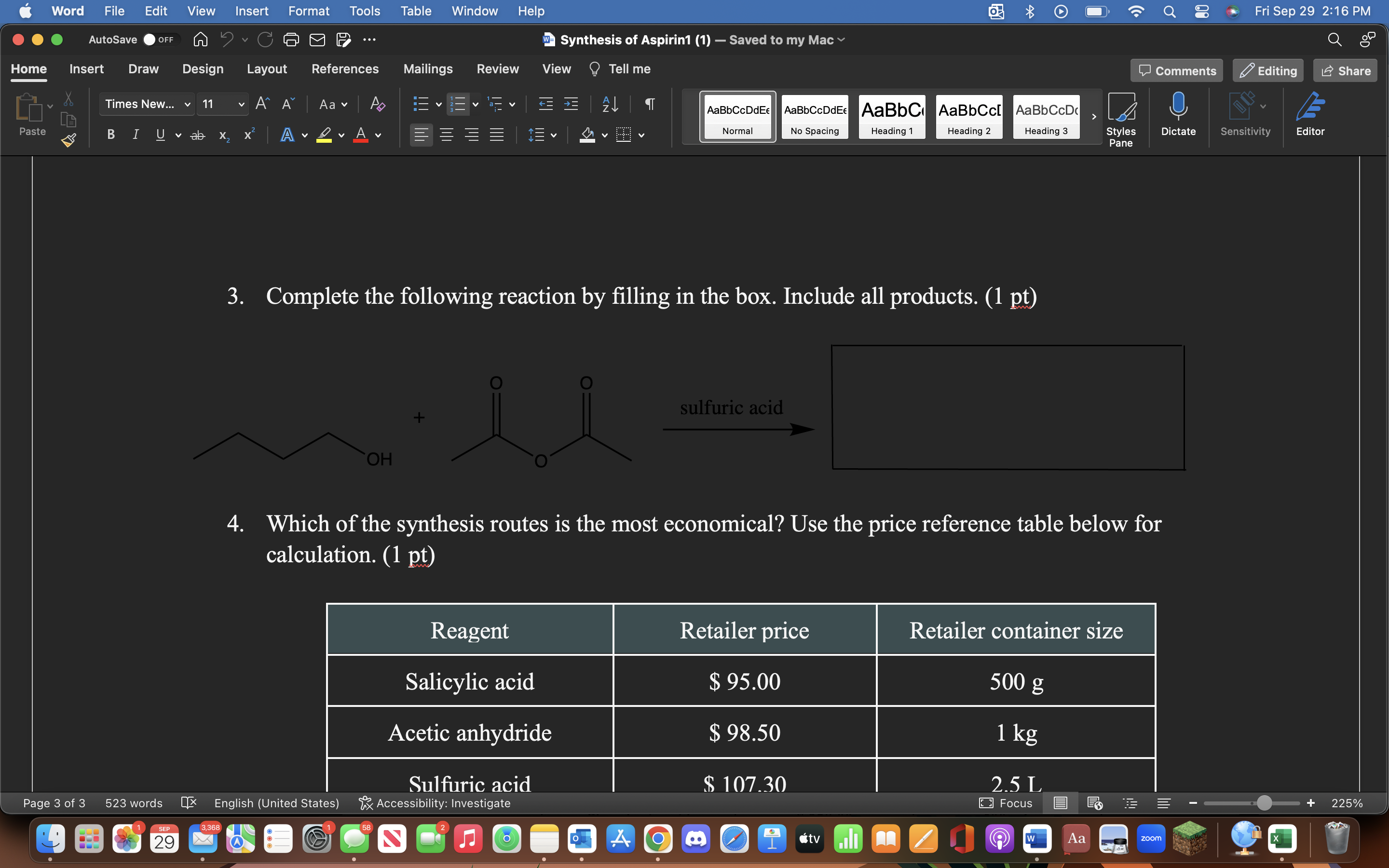 Solved 3 Complete The Following Reaction By Filling In The Chegg