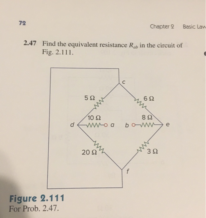 Solved Find The Equivalent Resistance Rab In The Circuit Of Chegg