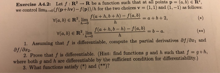 Exercise A Let F R R Be A Function Such That At Chegg