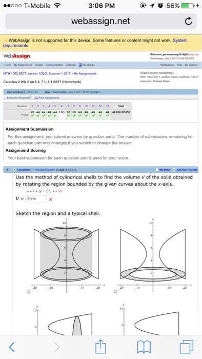 webassign answers calculus