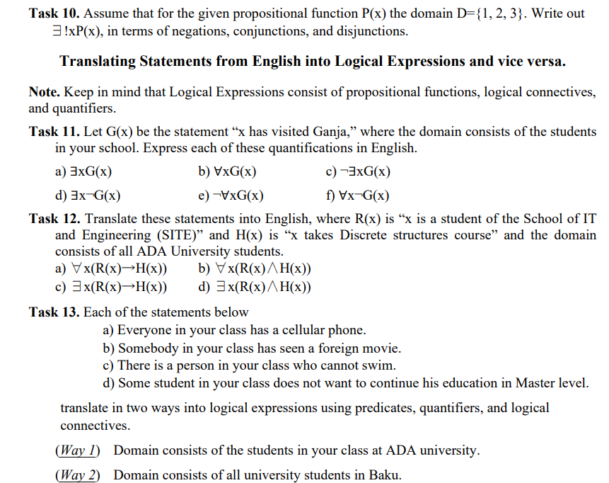 Solved Task 10 Assume That For The Given Propositional Chegg