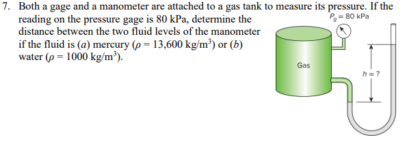 Solved Both A Gage And A Manometer Are Attached To A Gas Chegg