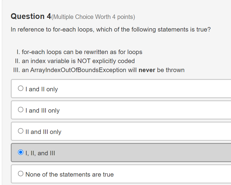 Solved Question 4 Multiple Choice Worth 4 Points In Chegg