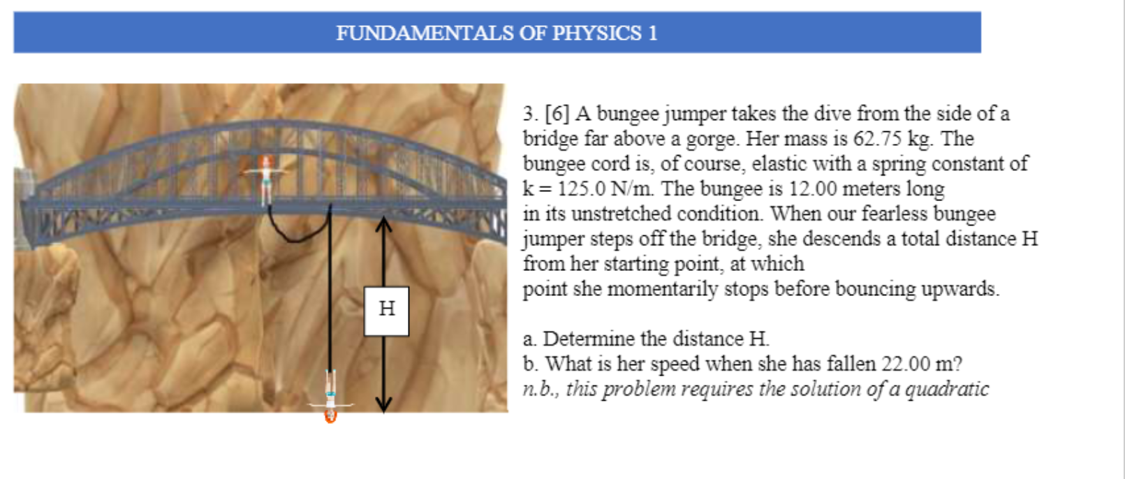 Solved Fundamentals Of Physics A Bungee Jumper Takes Chegg