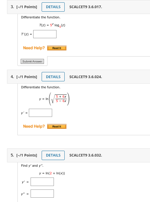 Solved 3 1 Points DETAILS SCALCET9 3 6 017 Chegg