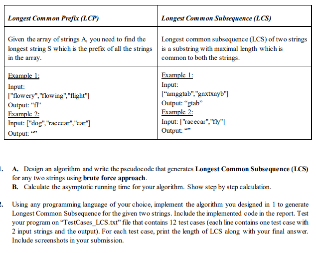 Solved Longest Common Prefix Lcp Longest Common Chegg