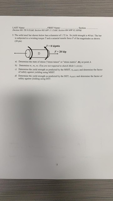 Solved LAST Name FIRST Name Section 3 The Solid Steel Chegg