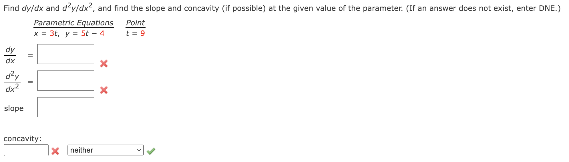 Solved Find Dy Dx And D2y Dx2 And Find The Slope And Chegg