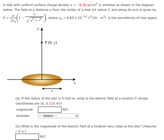 Solved A Disk With Uniform Surface Charge Density Chegg