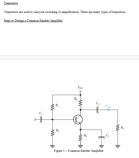 Design A Common Emitter Amplifier And Use Multisim To Chegg