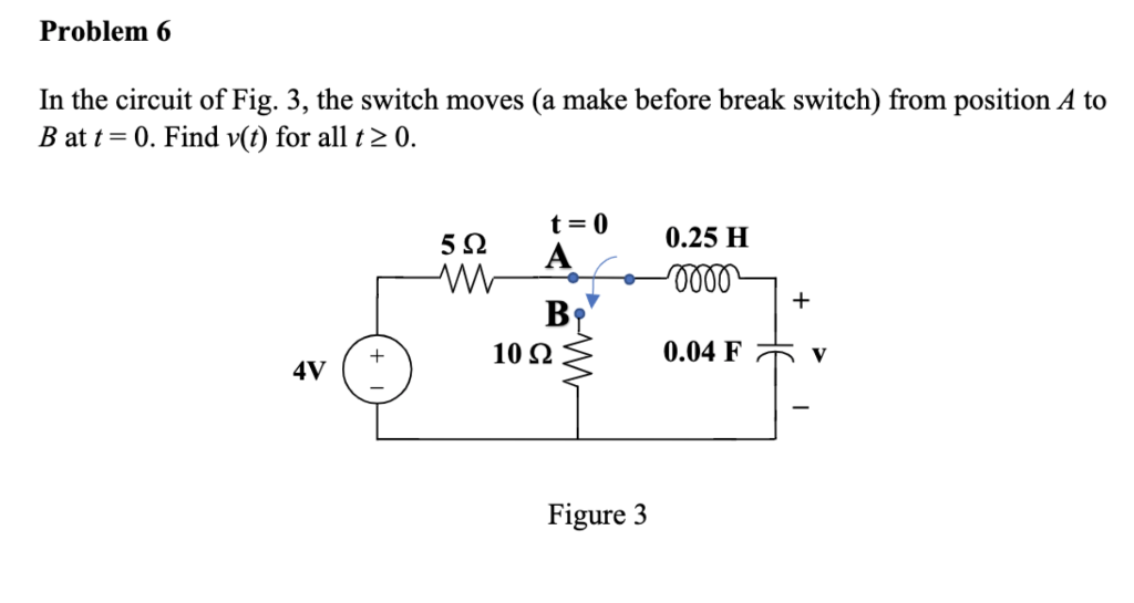 Solved Problem 6 In The Circuit Of Fig 3 The Switch Moves Chegg