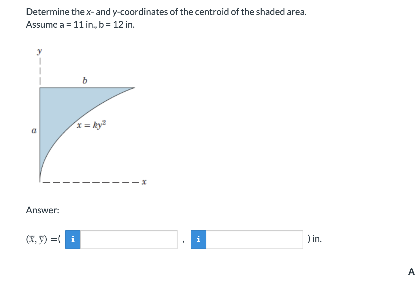 Solved Determine The X And Y Coordinates Of The Centroid Of Chegg