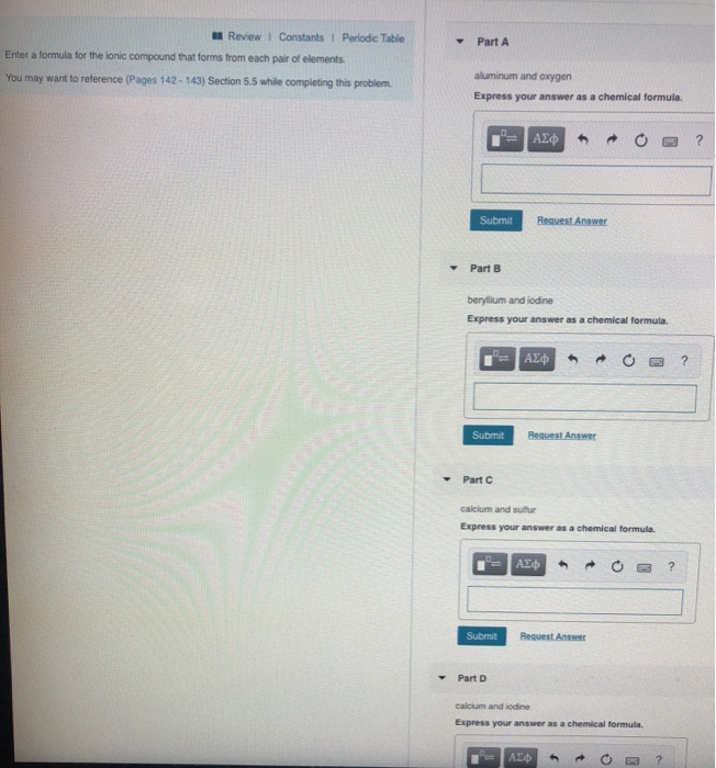 Solved Review I Constants I Periodic Table Part A Enter A Chegg